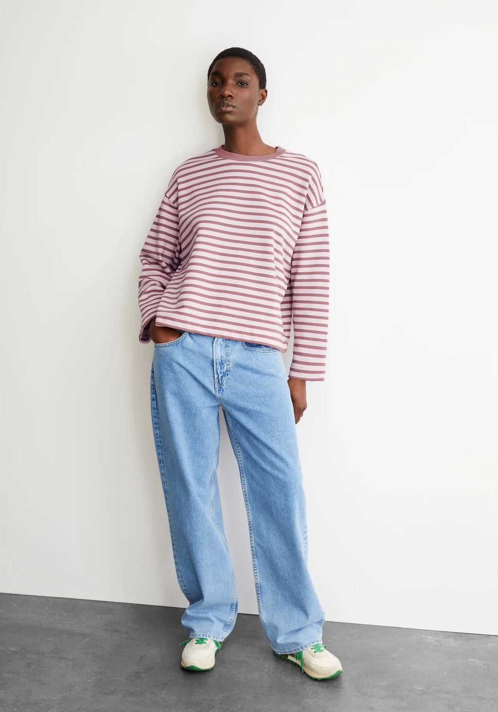ARMEDANGELS | Frankaa Maarlen Stripe Sweat - Ice Berry