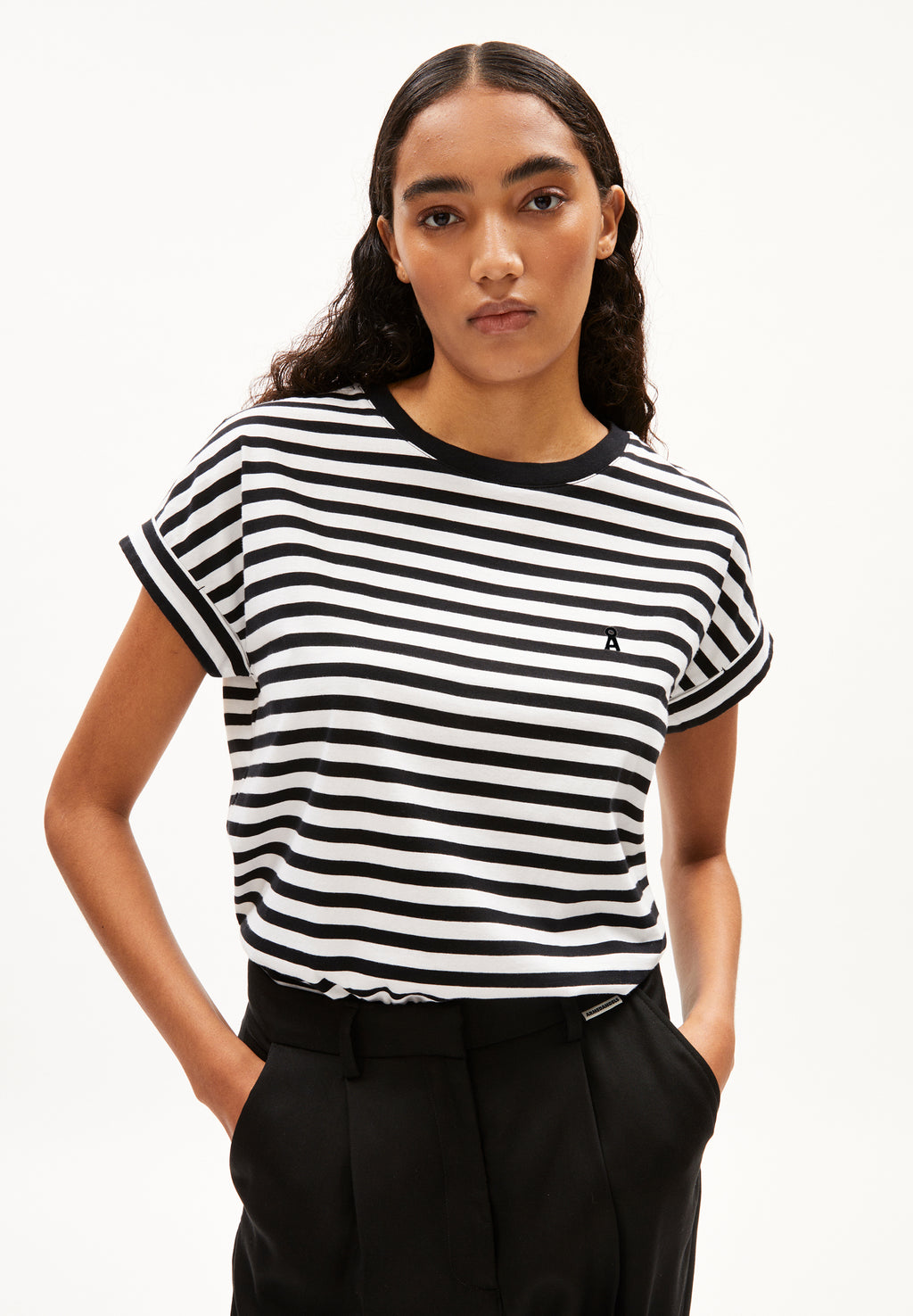 ARMEDANGELS | Idaara Stripes Tee - White/Black