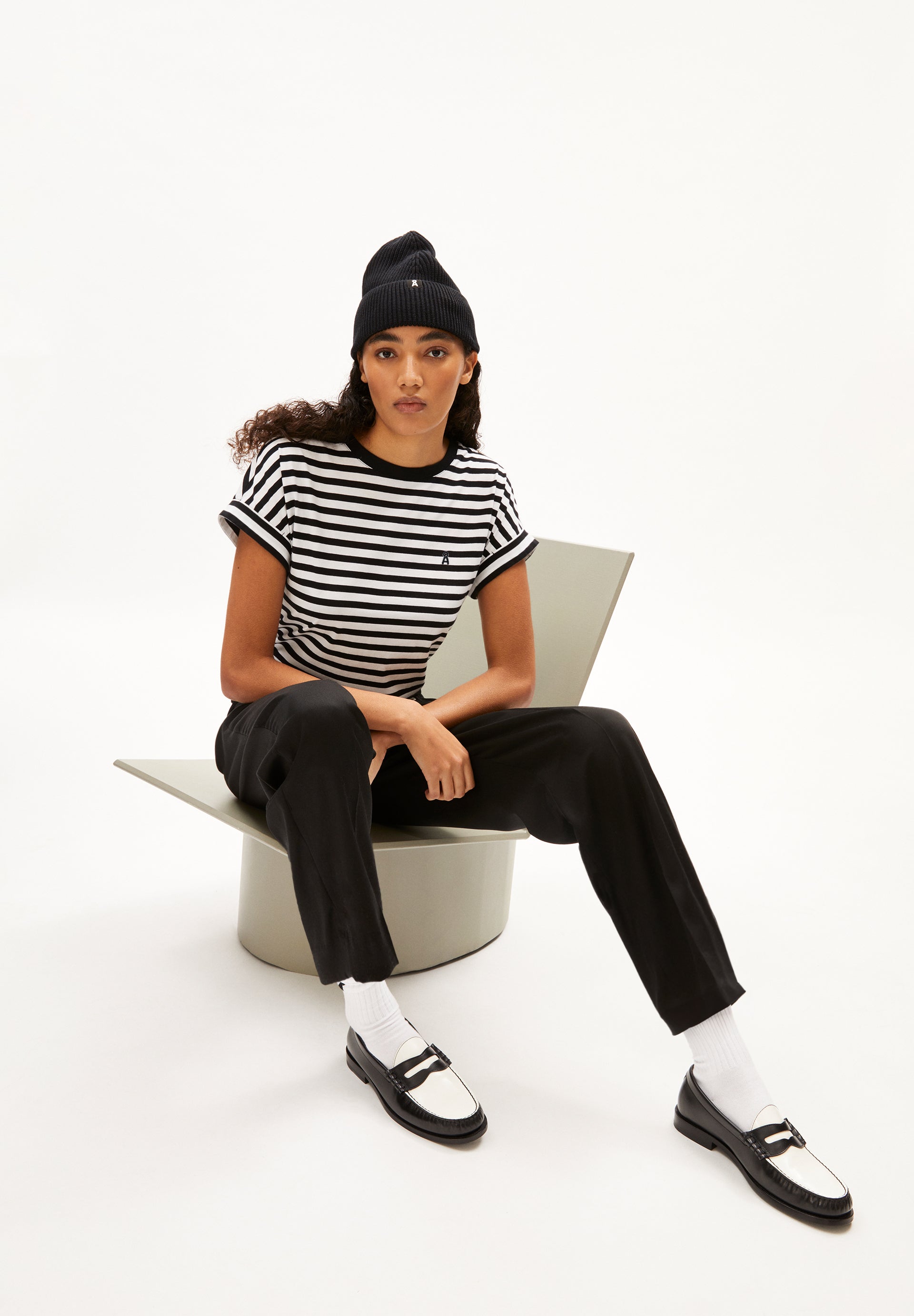 ARMEDANGELS | Idaara Stripes Tee - White/Black