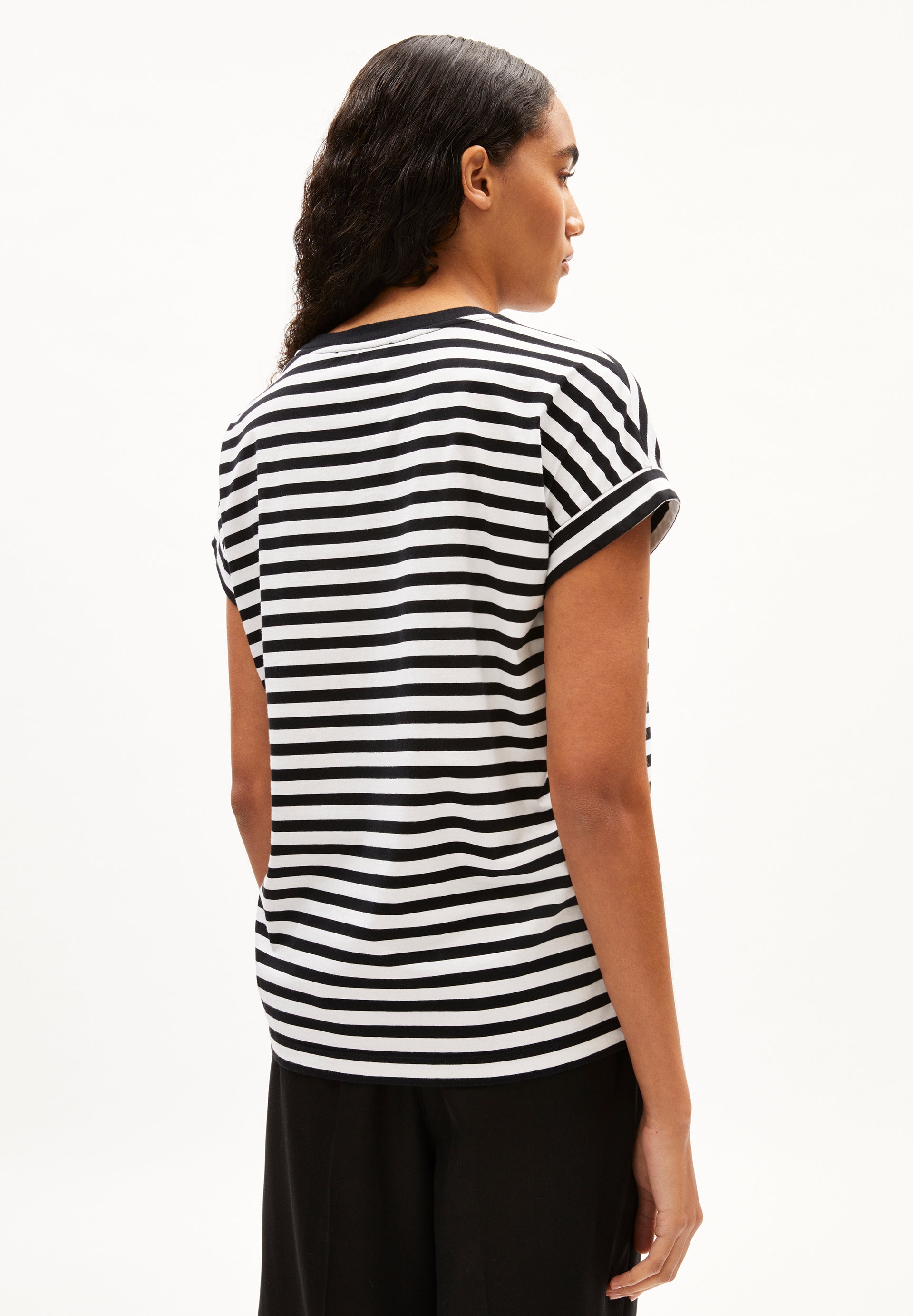 ARMEDANGELS | Idaara Stripes Tee - White/Black