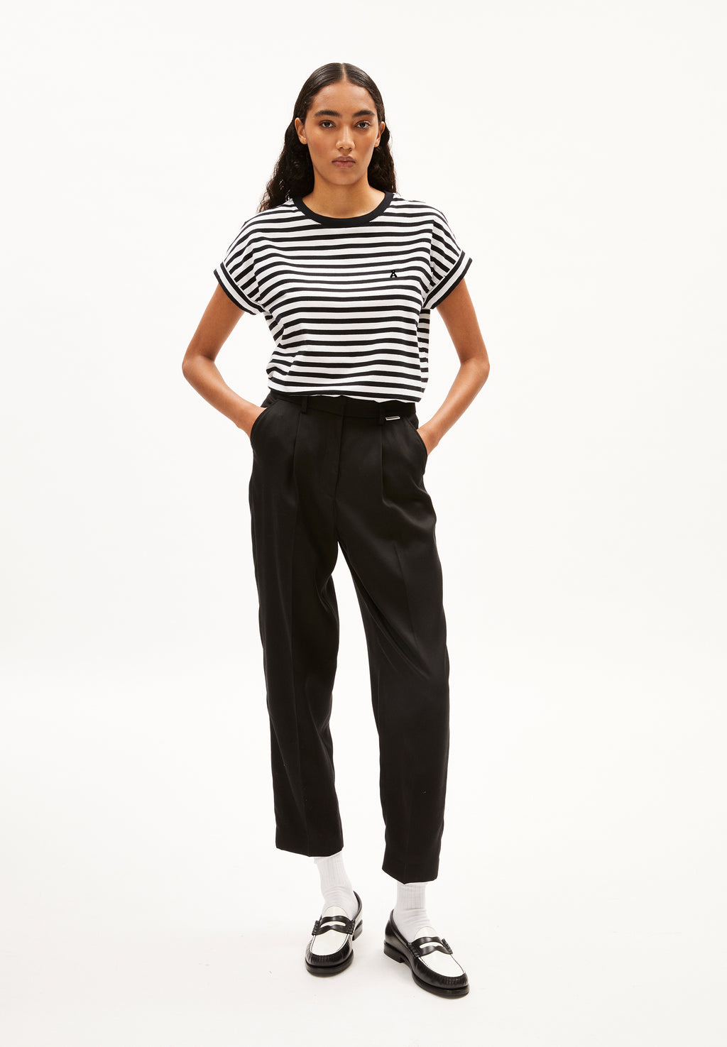 ARMEDANGELS | Idaara Stripes Tee - White/Black