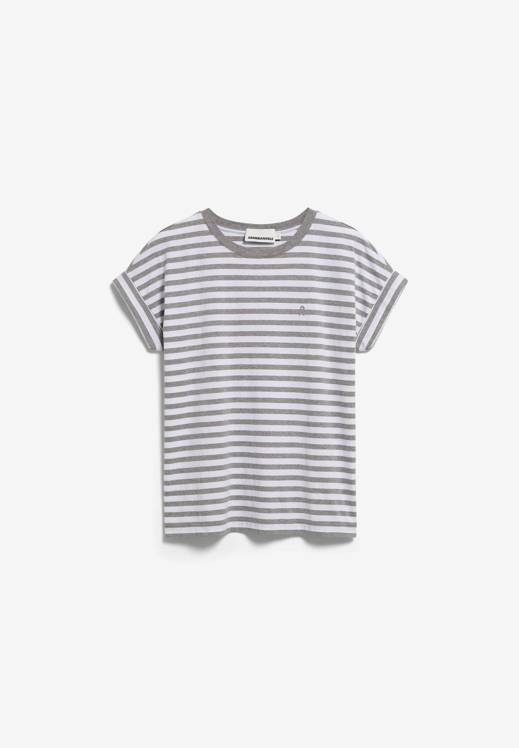ARMEDANGELS | Idaara Stripes - White + Silver Melange