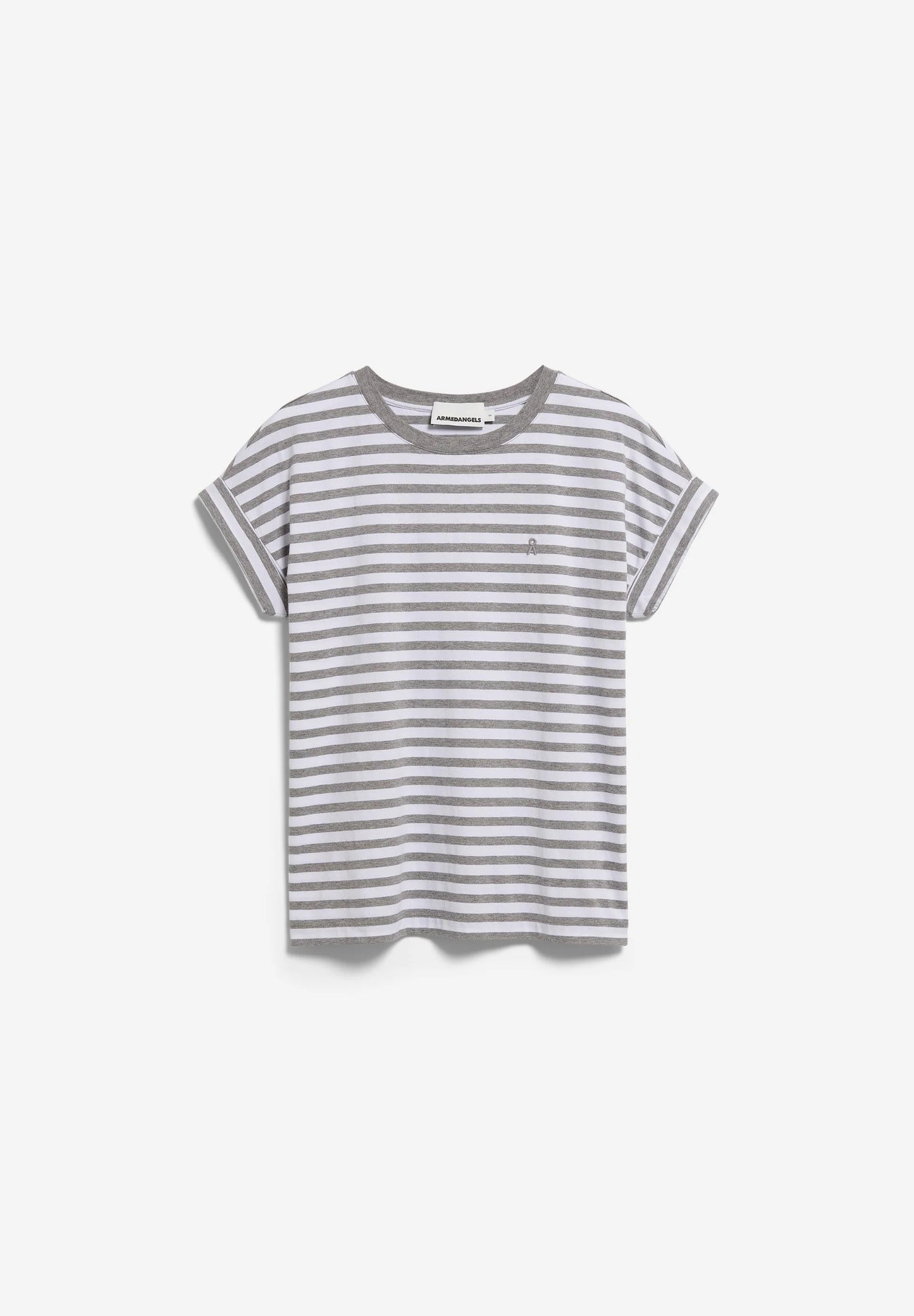 ARMEDANGELS | Idaara Stripes - White + Silver Melange