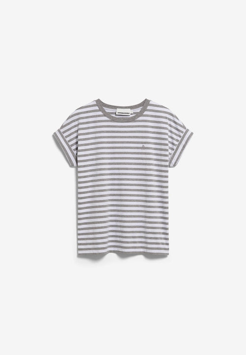ARMEDANGELS | Idaara Stripes - White + Silver Melange