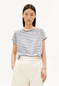 ARMEDANGELS | Idaara Stripes - White + Silver Melange