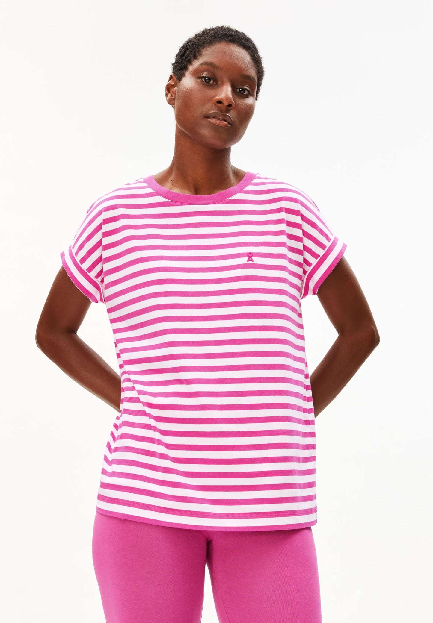 ARMEDANGELS | Idaara Stripes - White + Very Berry