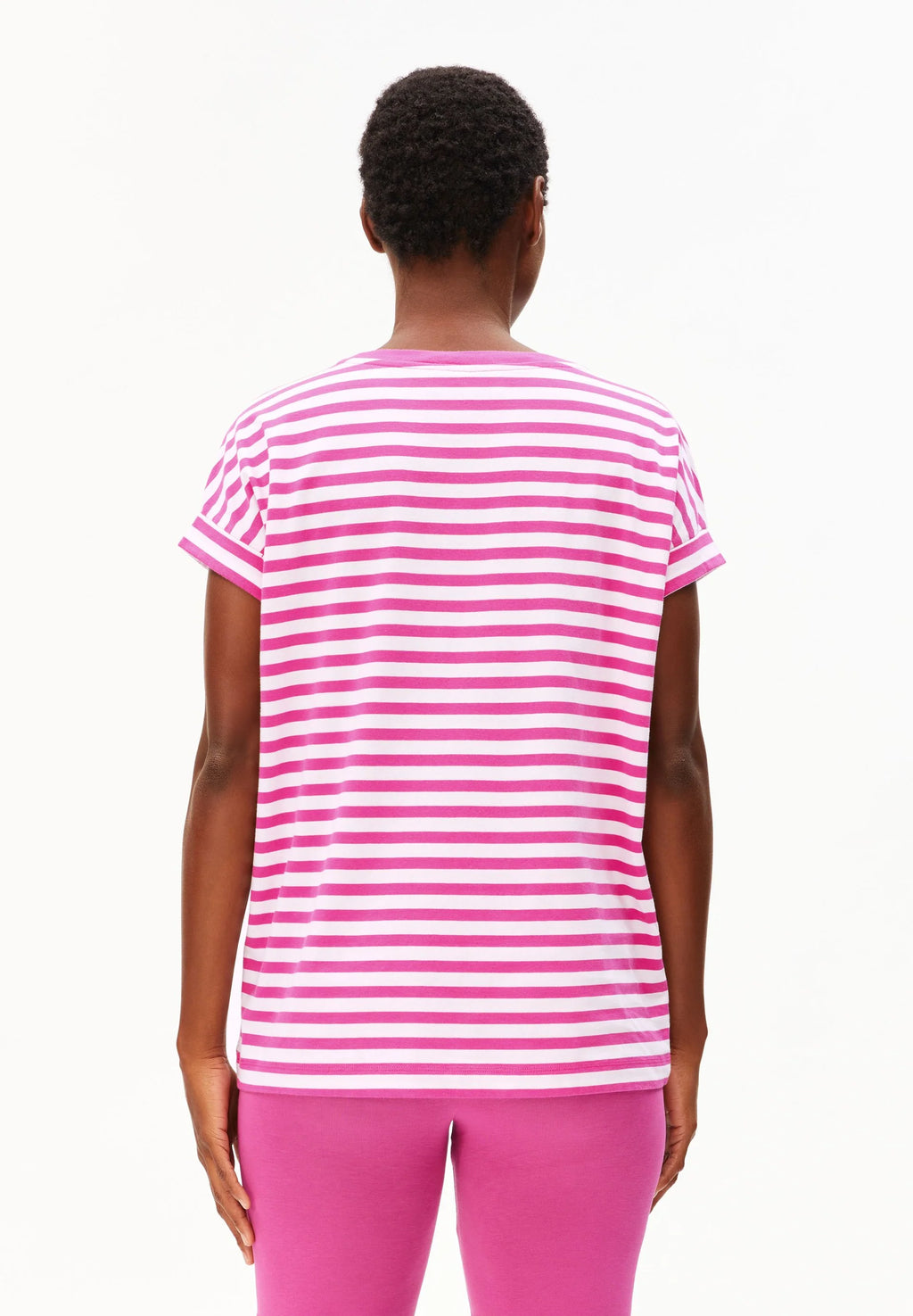 ARMEDANGELS | Idaara Stripes - White + Very Berry