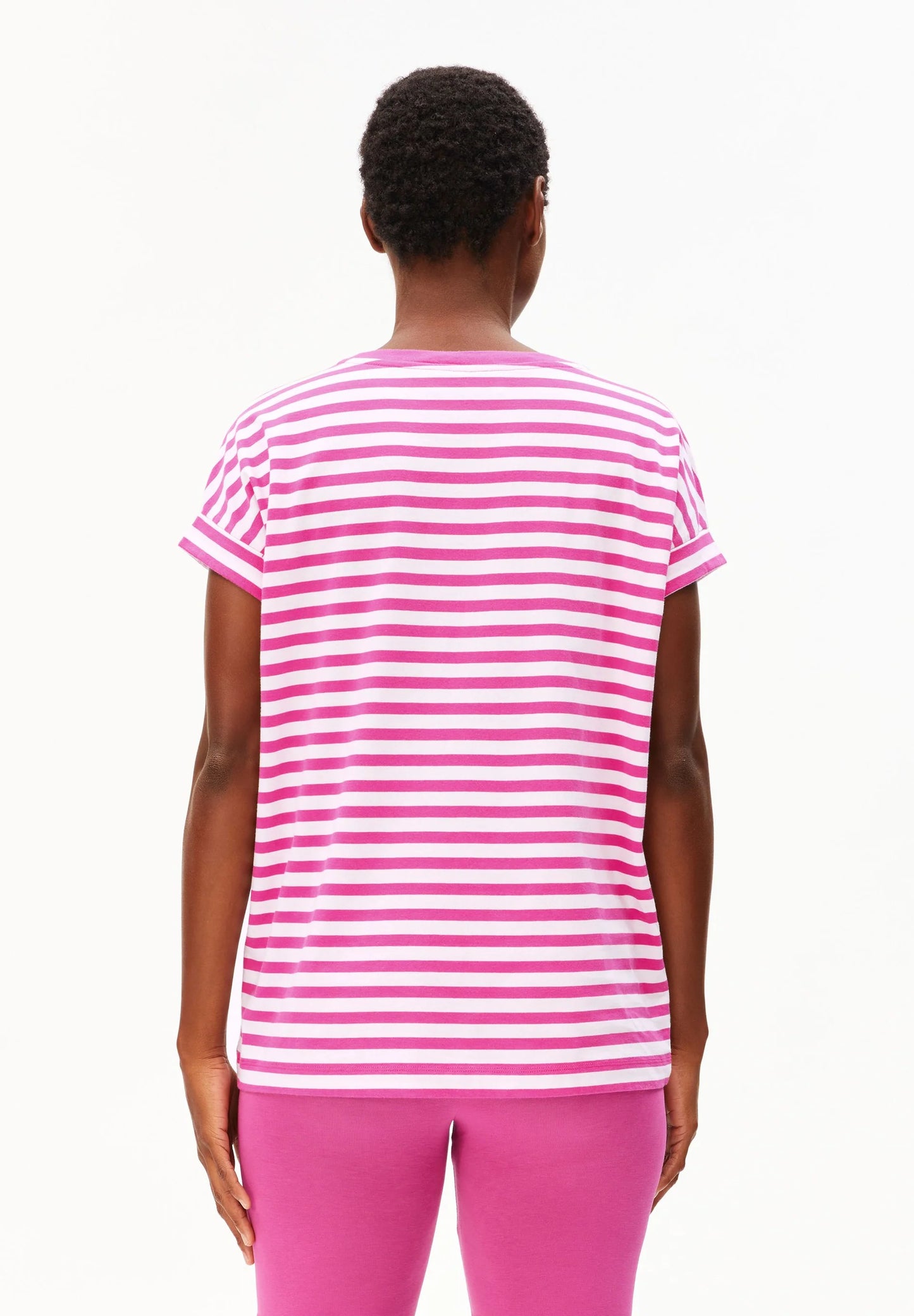 ARMEDANGELS | Idaara Stripes - White + Very Berry