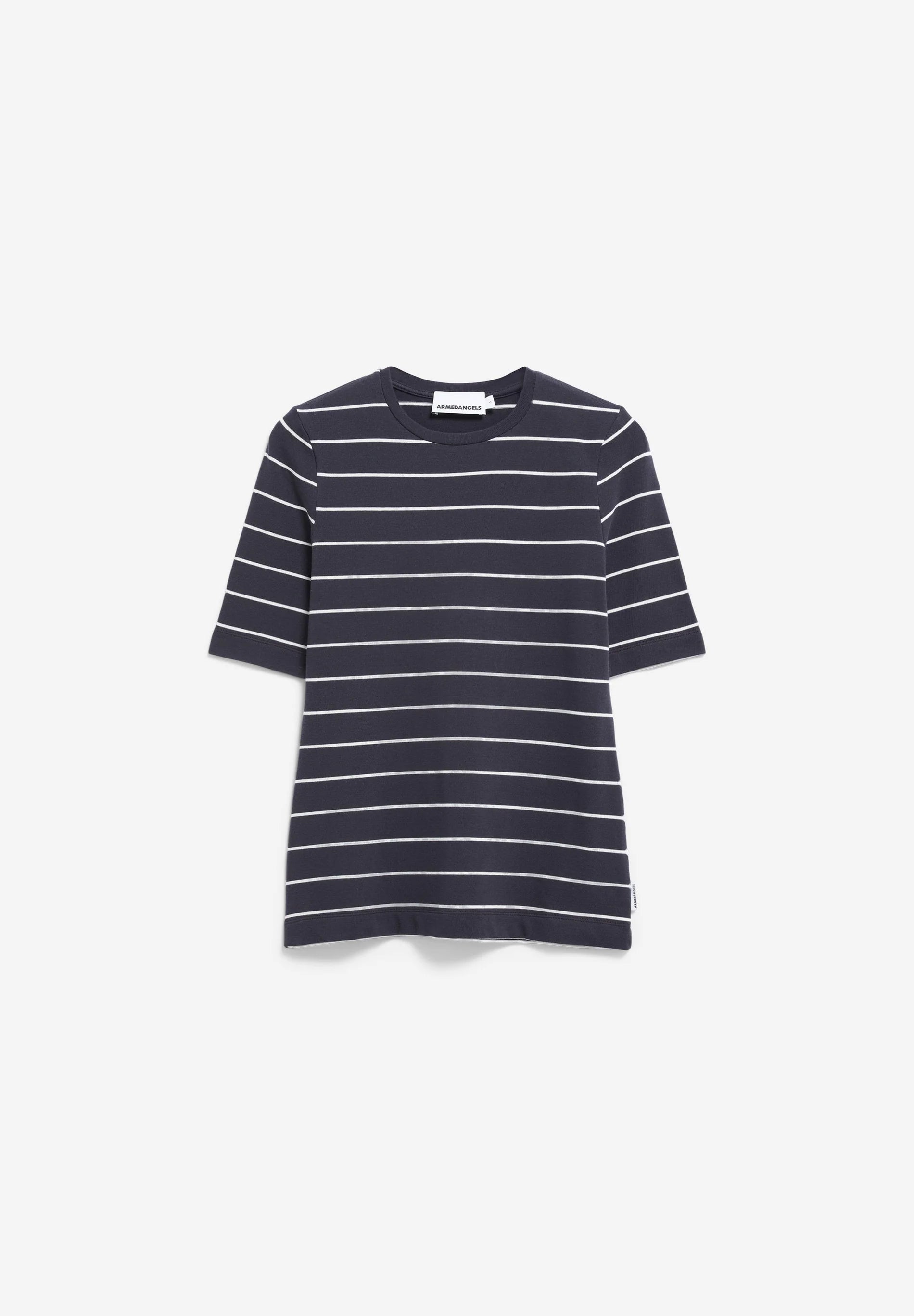 ARMEDANGELS | Jaanisara Fine Stripes Shirts -  Dark Steel/Oatmilk