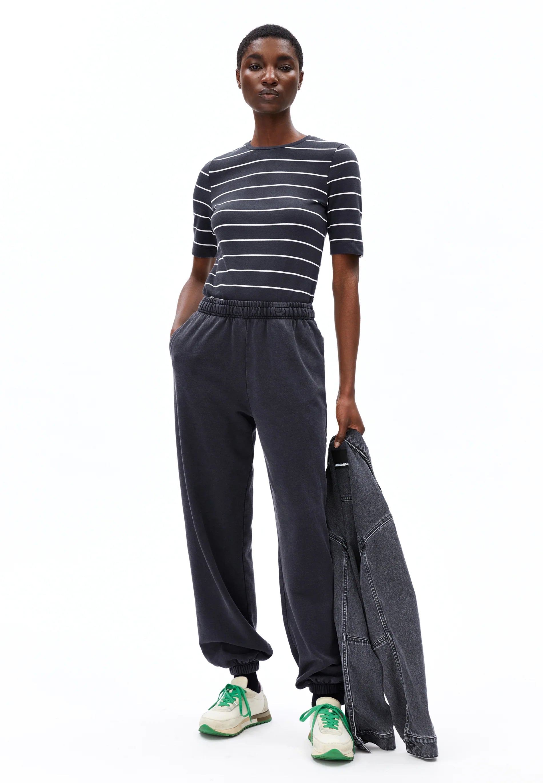 ARMEDANGELS | Jaanisara Fine Stripes Shirts -  Dark Steel/Oatmilk