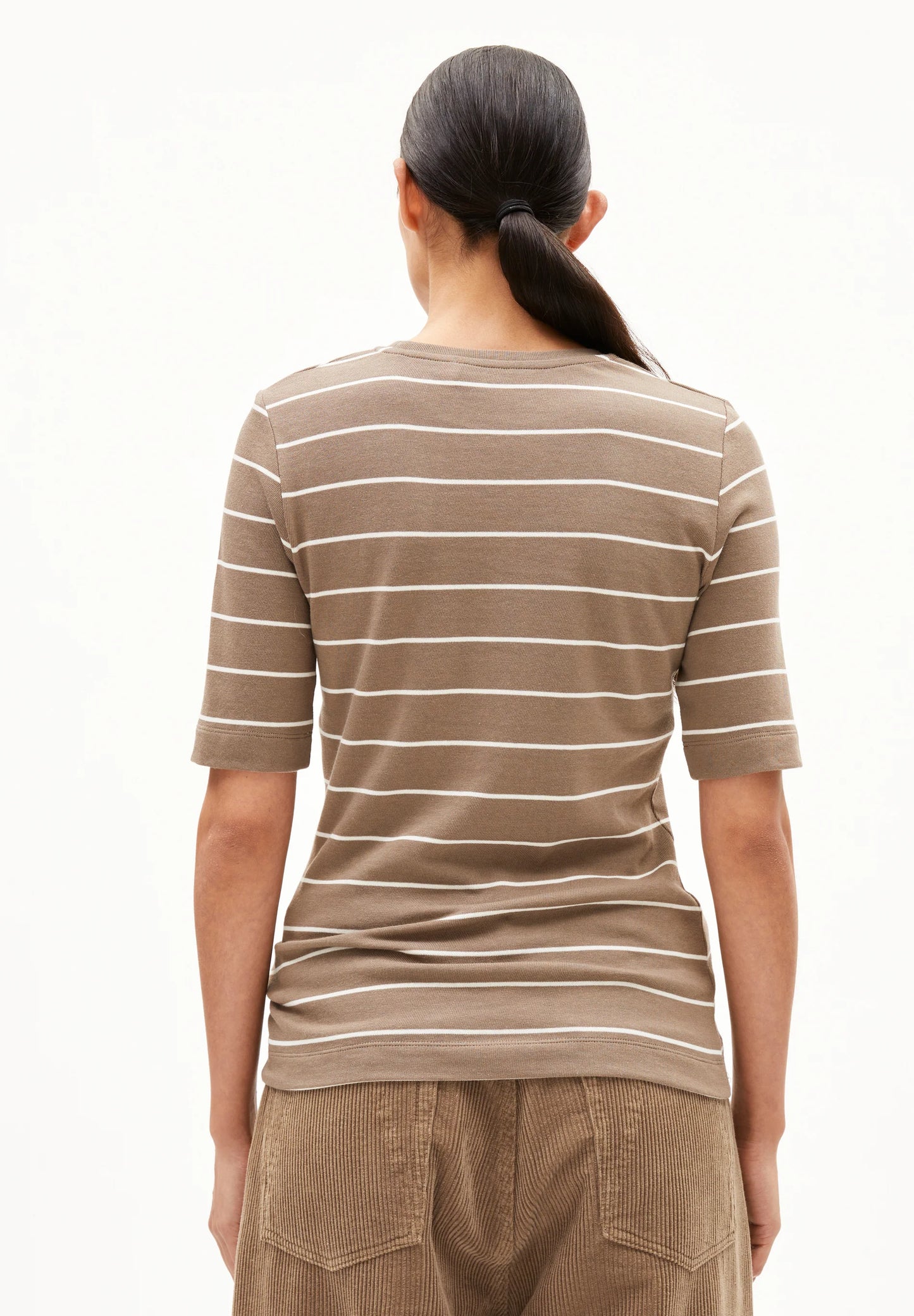 Armed Angels | Jaanisara Fine Stripes Shirts -  Walnut Cream-Oatmilk