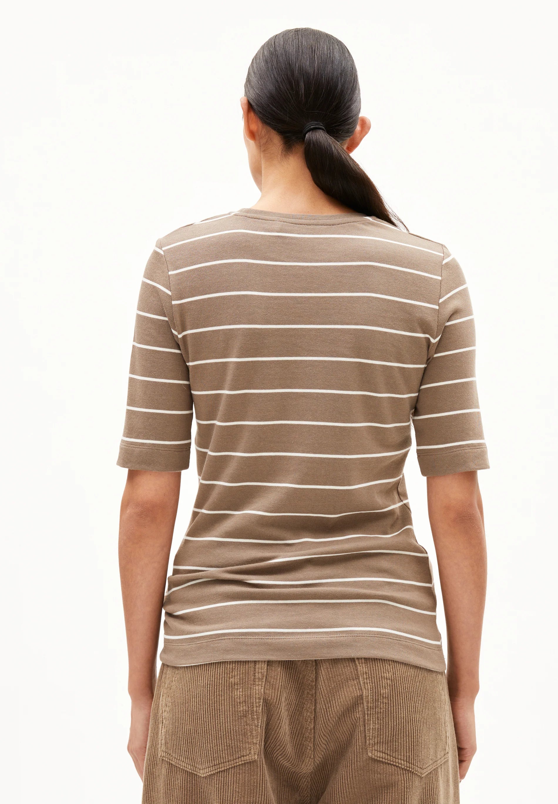 ARMEDANGELS | Jaanisara Fine Stripes Shirts -  Walnut Cream-Oatmilk