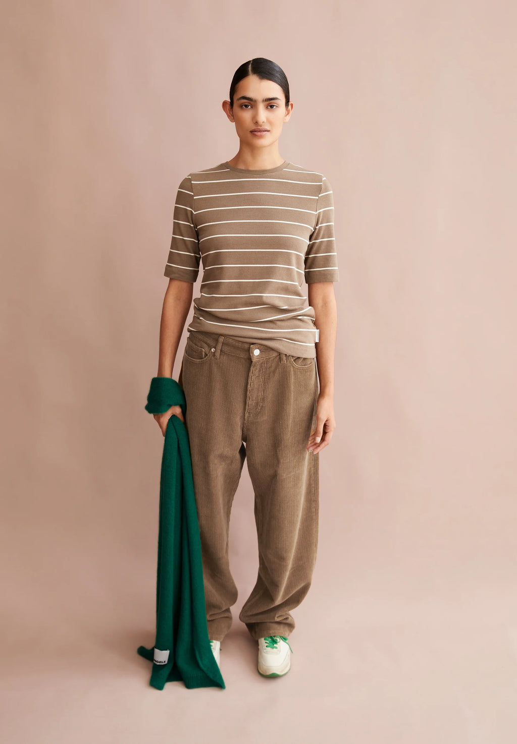 ARMEDANGELS | Jaanisara Fine Stripes Shirts -  Walnut Cream-Oatmilk
