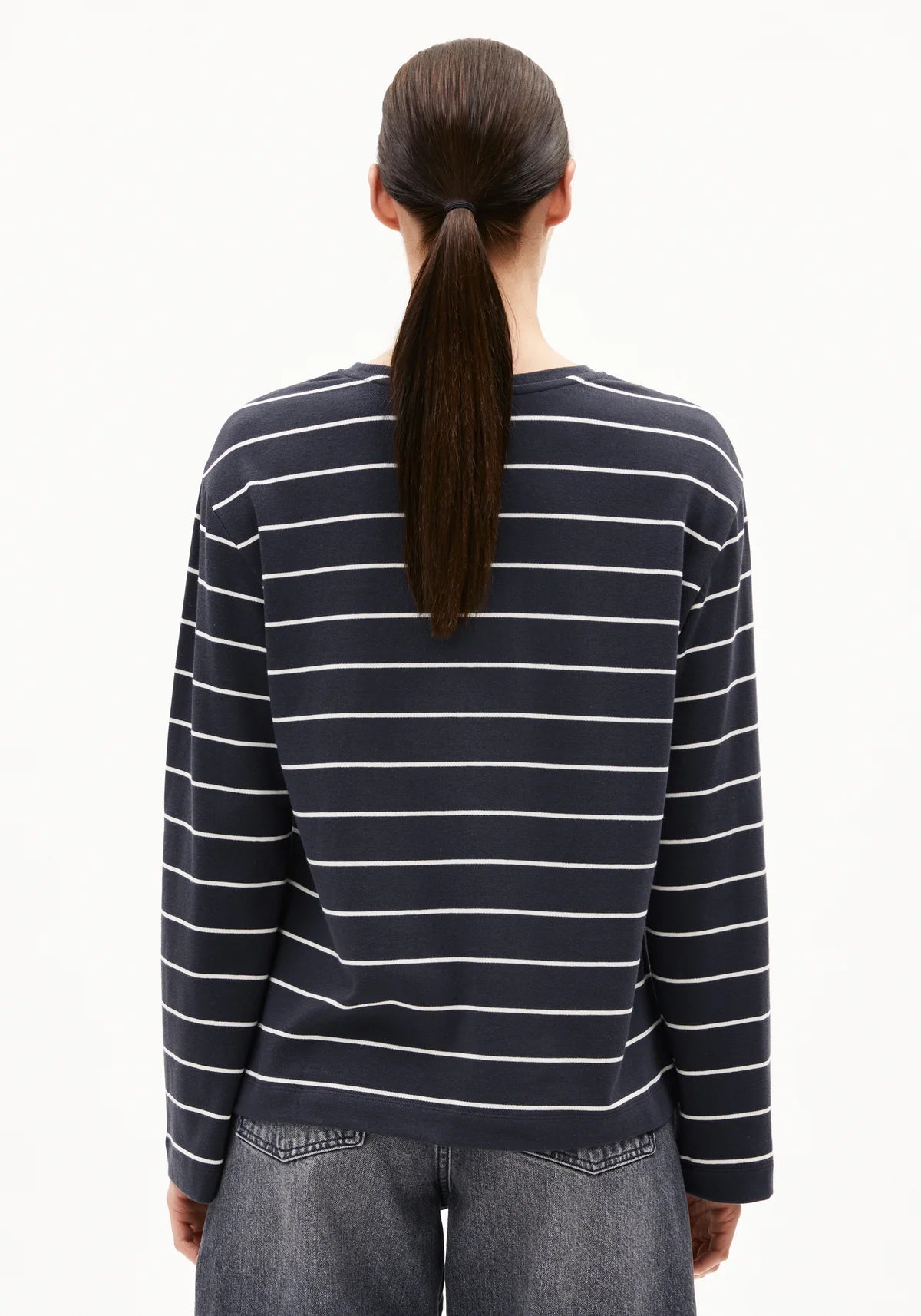 ARMEDANGELS | Marynaa Fine Striped Shirt - Dark Steel / Oatmilk