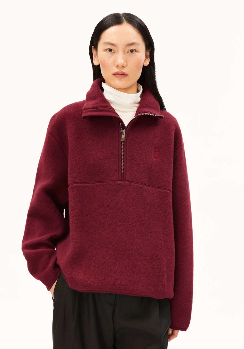 ARMEDANGELS | Haarleenaa Cotton Fleece Sweat - Red Velvet