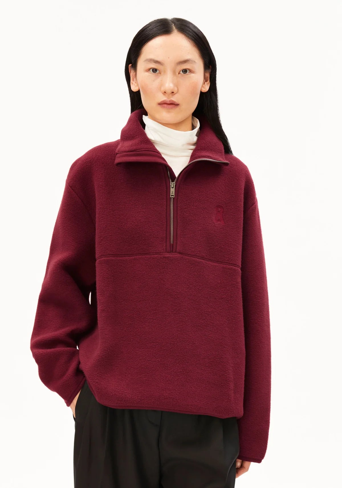 ARMEDANGELS | Haarleenaa Cotton Fleece Sweat - Red Velvet