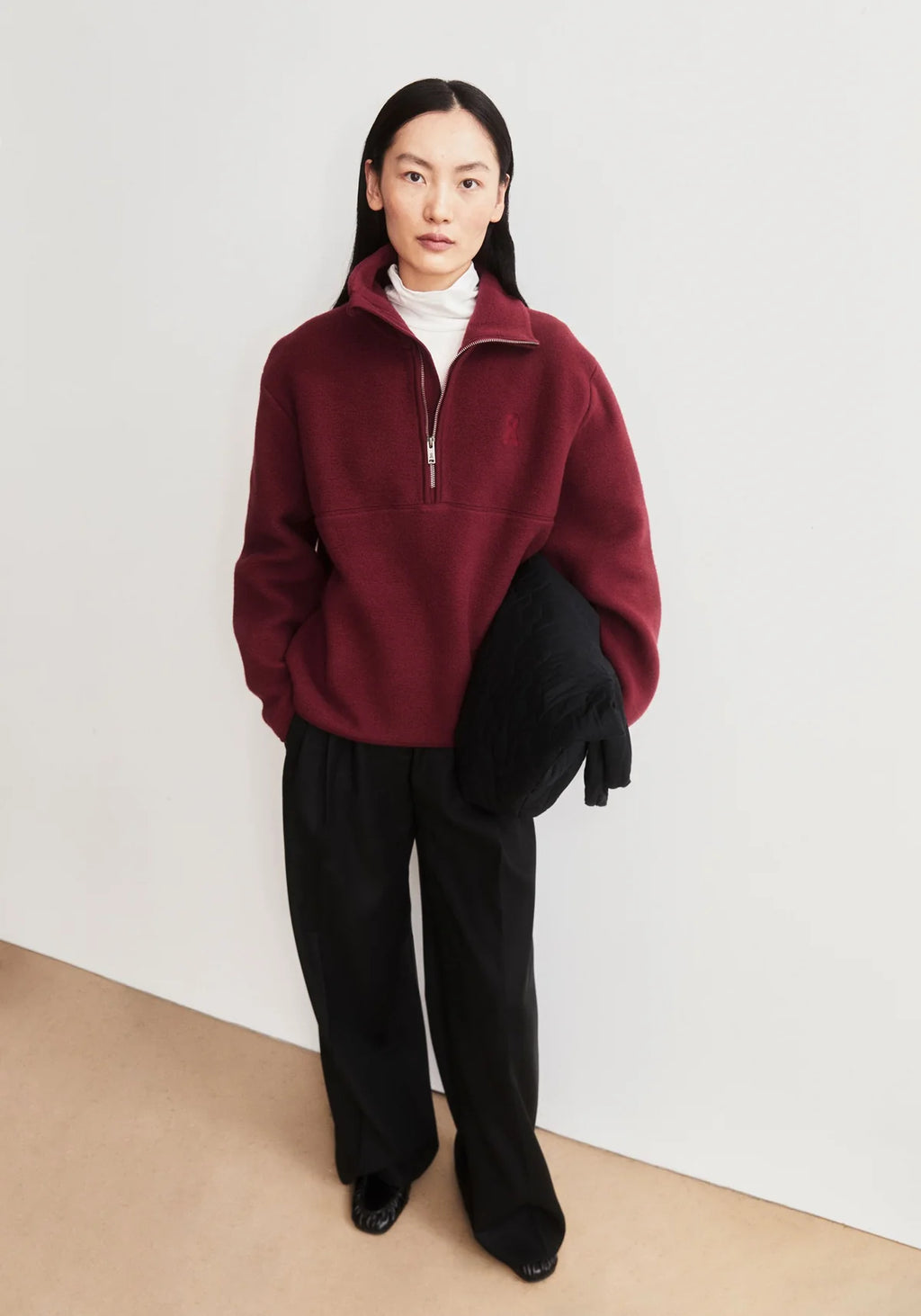 ARMEDANGELS | Haarleenaa Cotton Fleece Sweat - Red Velvet