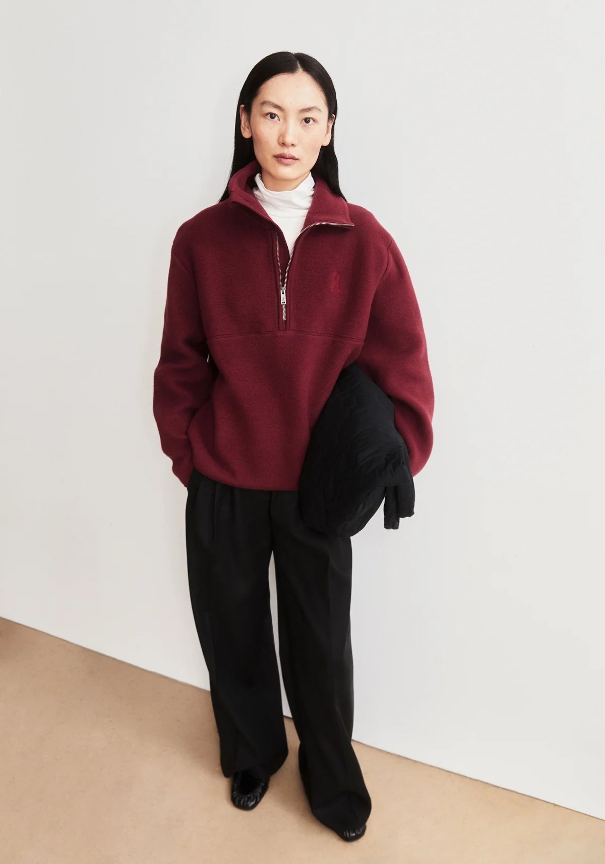ARMEDANGELS | Haarleenaa Cotton Fleece Sweat - Red Velvet