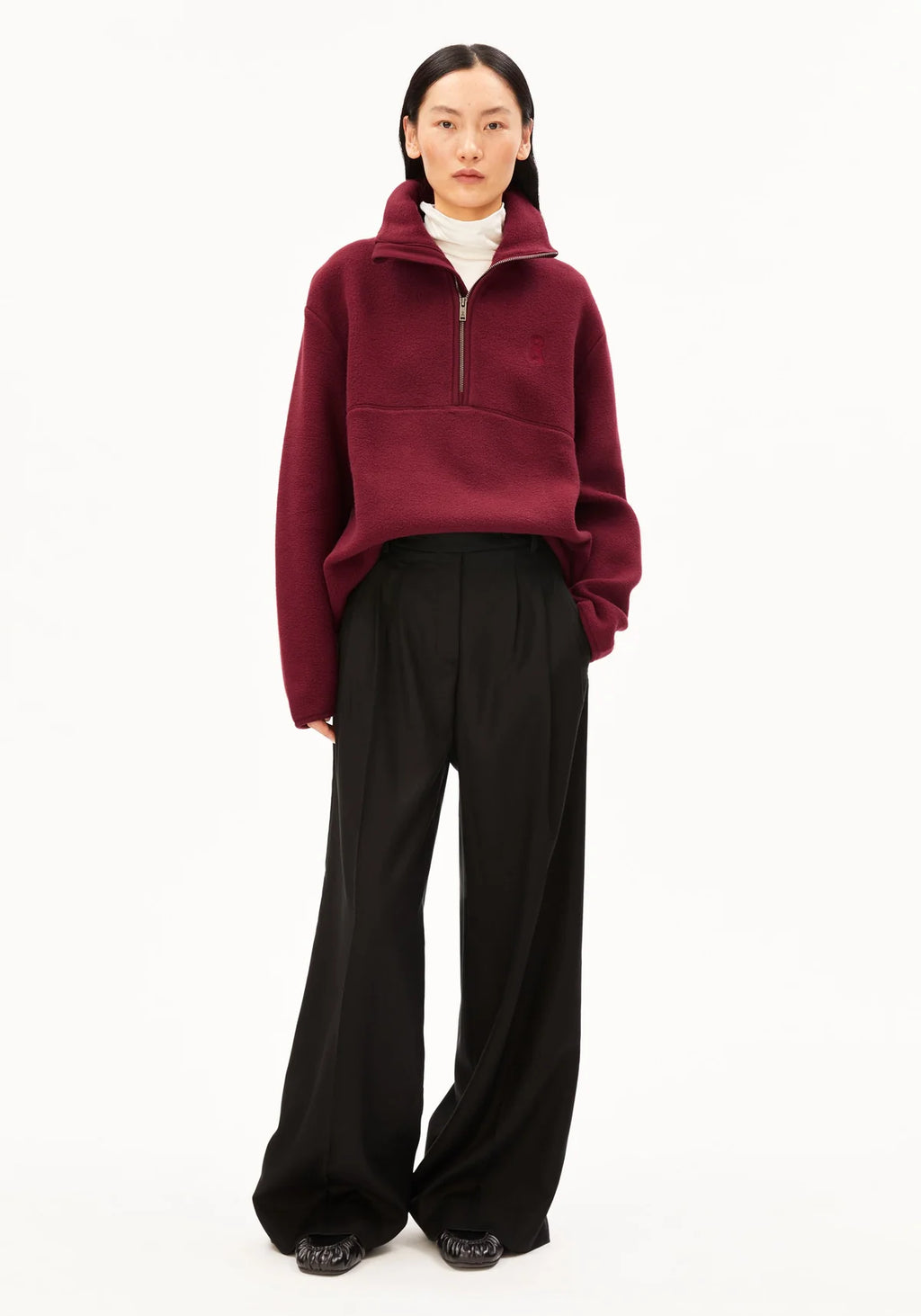 ARMEDANGELS | Haarleenaa Cotton Fleece Sweat - Red Velvet