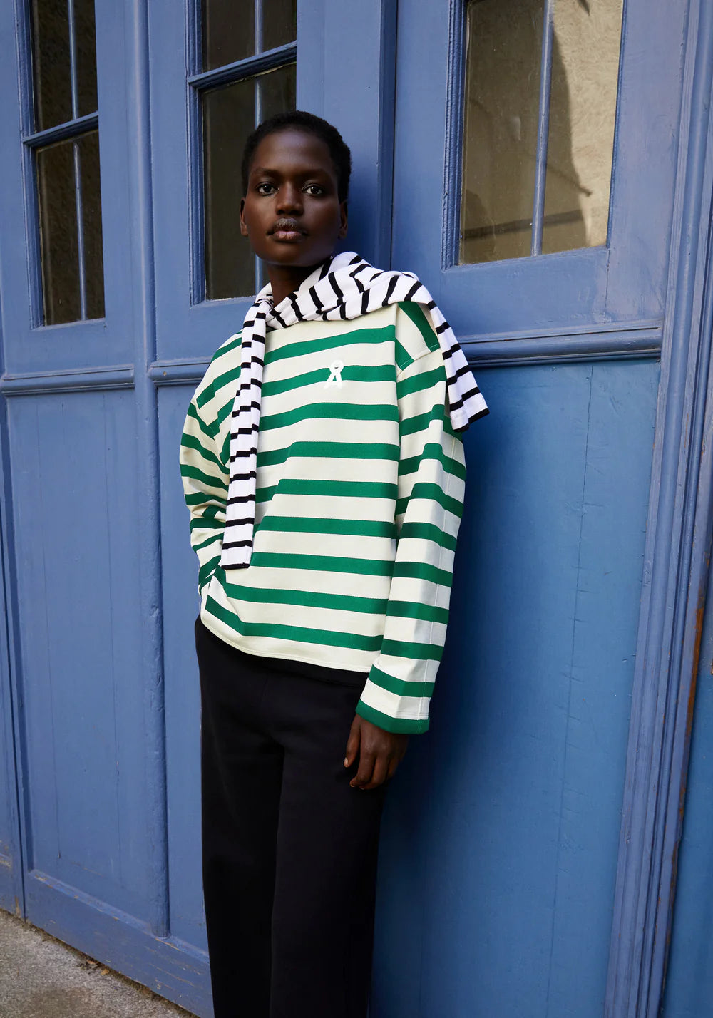 ARMEDANGELS | Frankaa Iconic Å Bold Sweatshirt - Undyed/Emerald Green