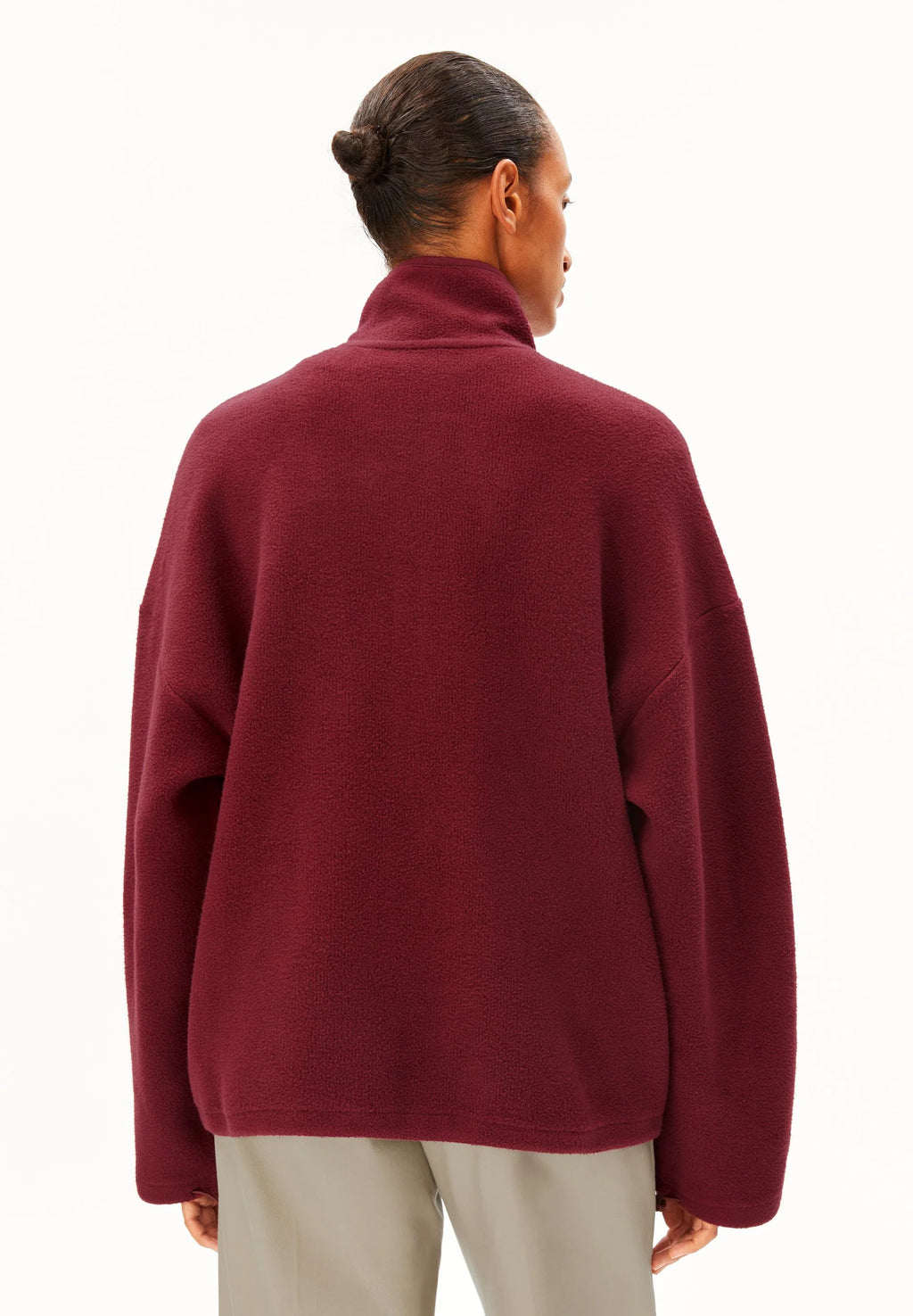 ARMEDANGELS | 100% Organic Cotton Fleece Jacket - Velvet Red