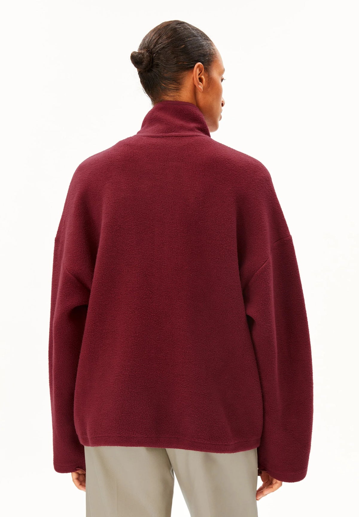 ARMEDANGELS | 100% Organic Cotton Fleece Jacket - Velvet Red