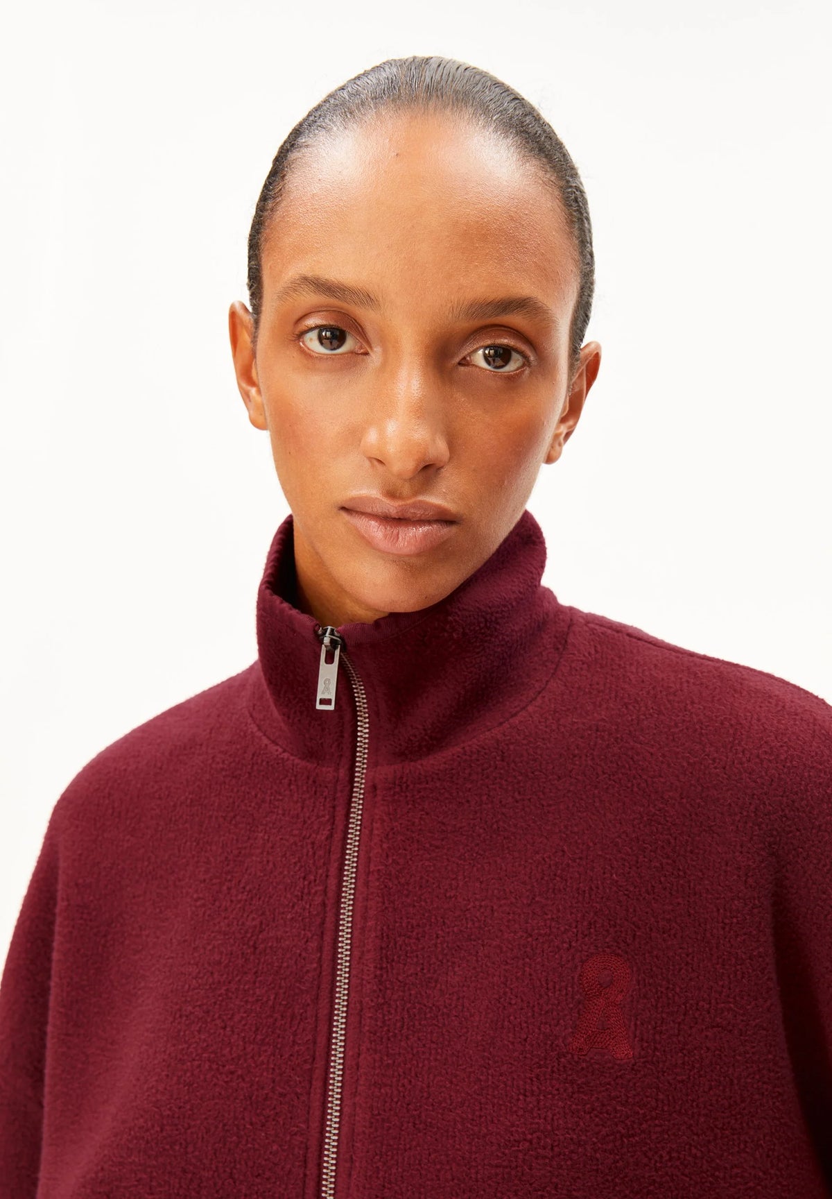 ARMEDANGELS | 100% Organic Cotton Fleece Jacket - Velvet Red