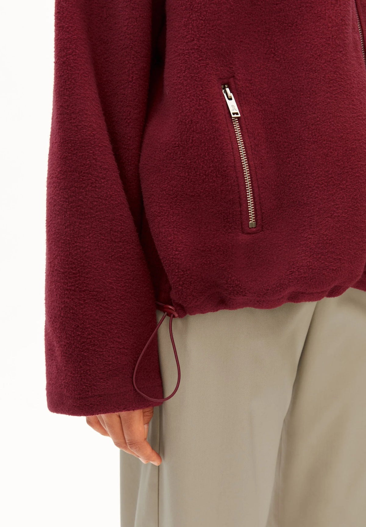 ARMEDANGELS | 100% Organic Cotton Fleece Jacket - Velvet Red