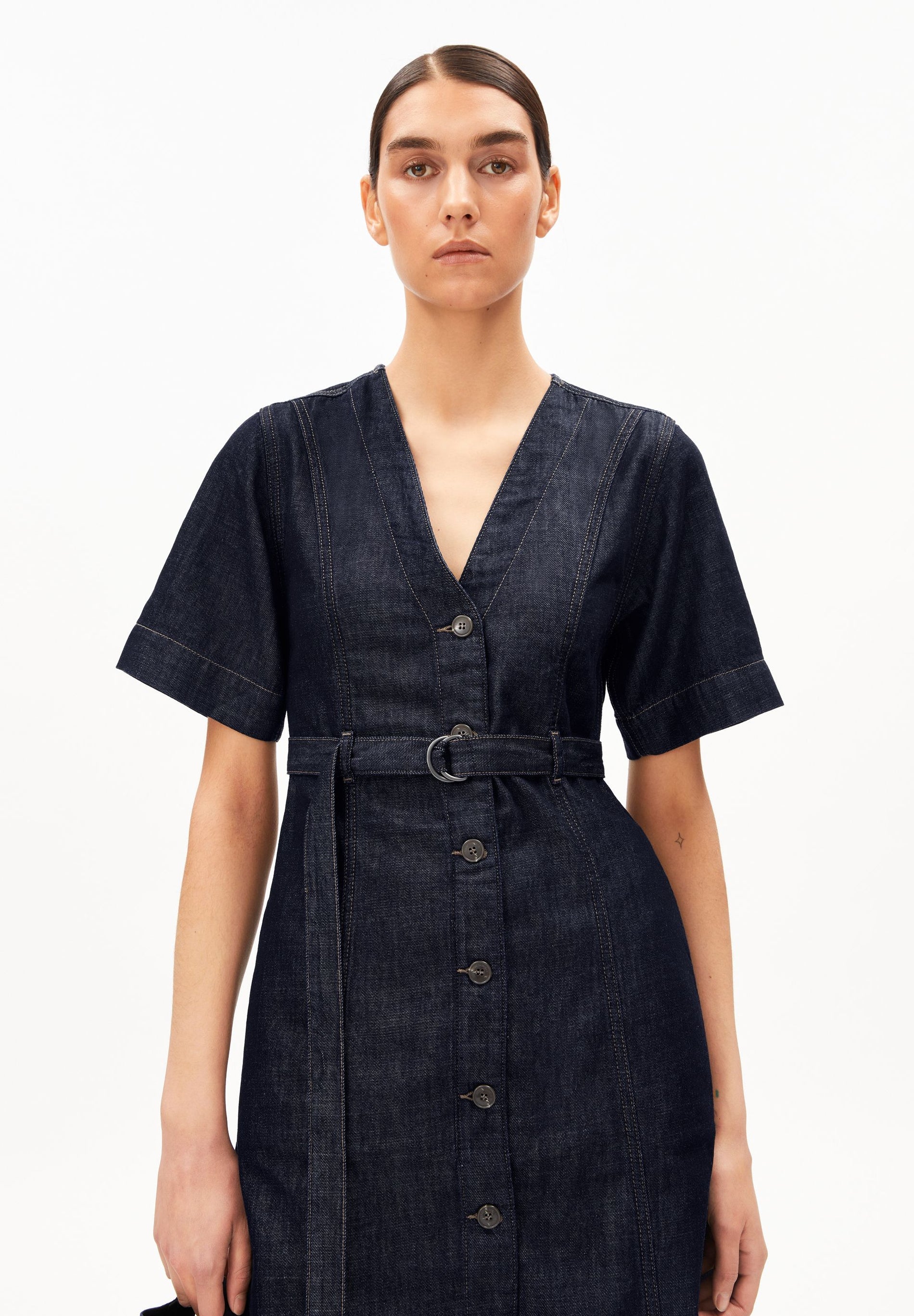 ARMEDANGELS | Belted Denim Midi Dress