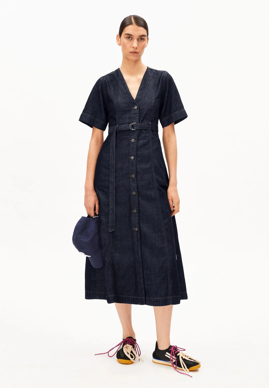 ARMEDANGELS | Belted Denim Midi Dress