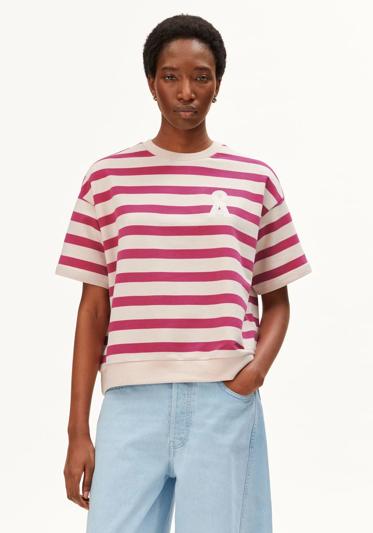 ARMEDANGELS | Bamikka Stripes - Undyed - Very Berry