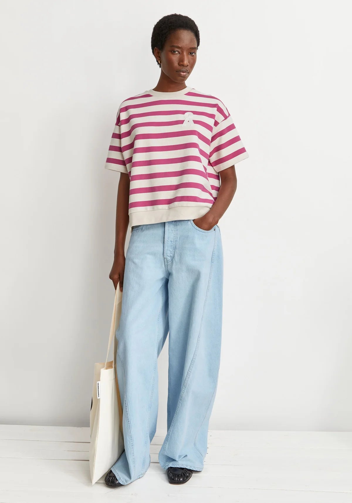 ARMEDANGELS | Bamikka Stripes - Undyed - Very Berry