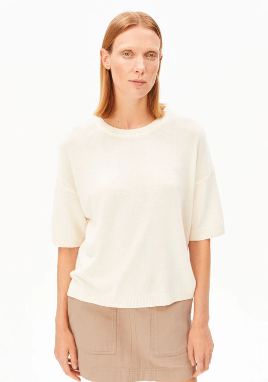ARMEDANGELS | Short Sleeve Linen Blend Knit Sweater - Undyed