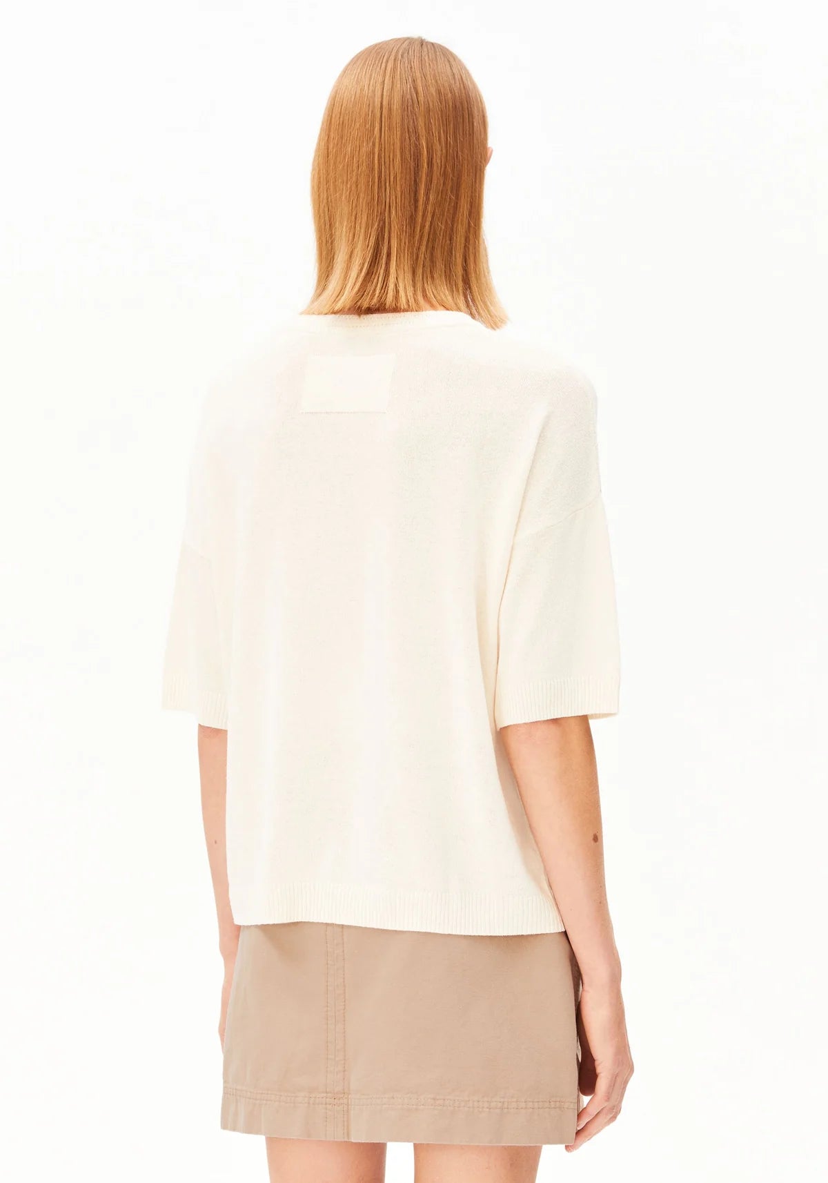 ARMEDANGELS | Short Sleeve Linen Blend Knit Sweater - Undyed