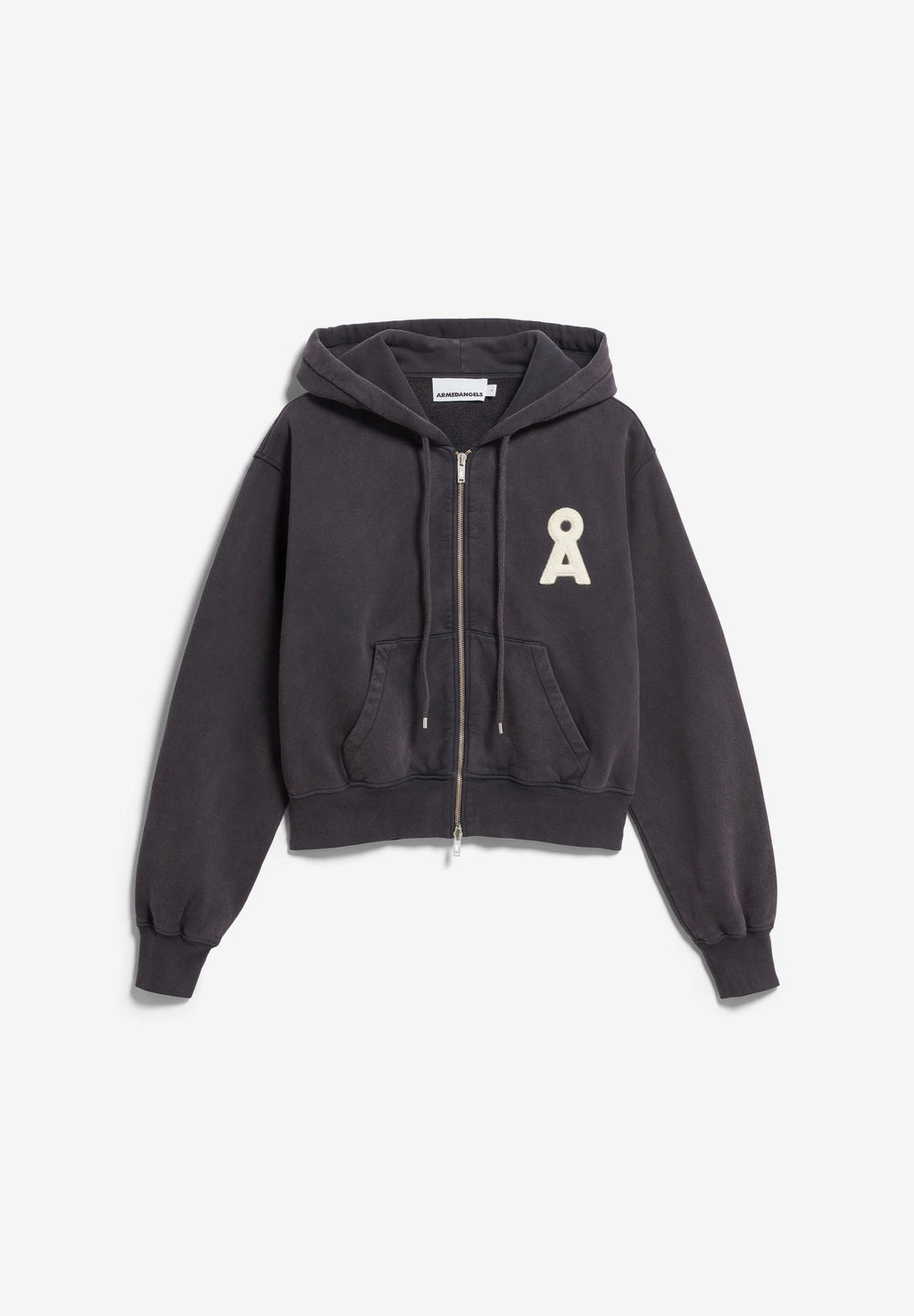 ARMEDANGELS | Cropped Zip Sweatshirt - Dark Steal