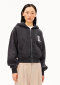 ARMEDANGELS | Cropped Zip Sweatshirt - Dark Steal