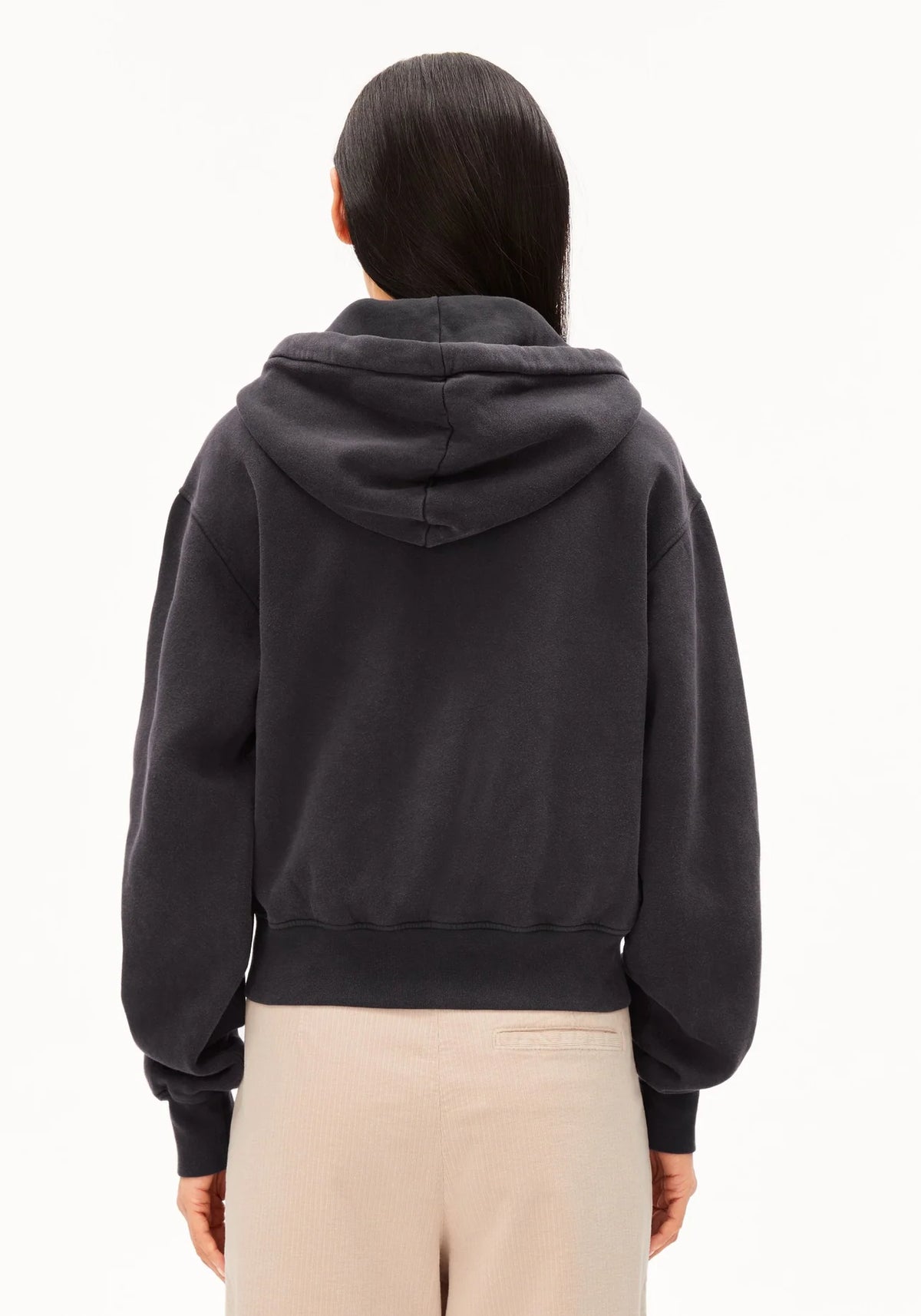 ARMEDANGELS | Cropped Zip Sweatshirt - Dark Steal