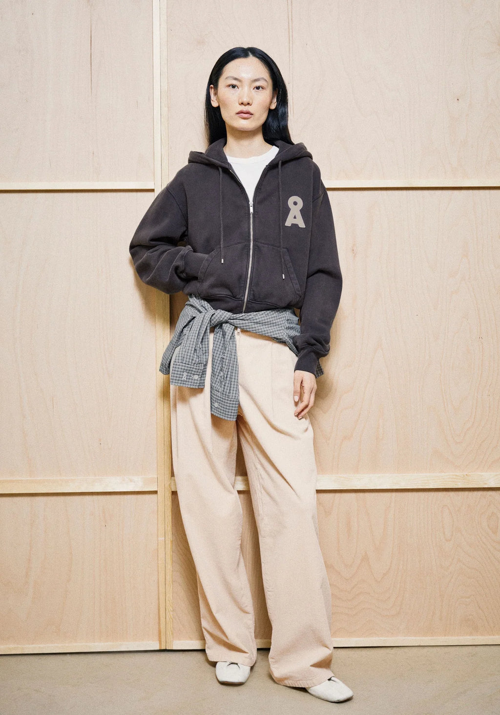 ARMEDANGELS | Cropped Zip Sweatshirt - Dark Steal