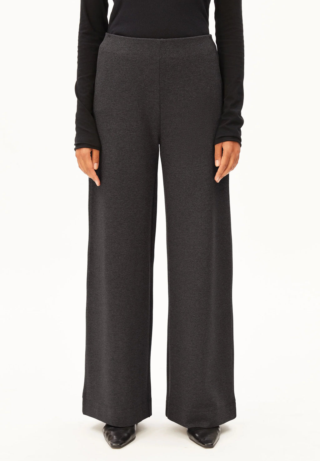 ARMEDANGELS | Basic Wide Leg Jersey Pant - Steel Melange
