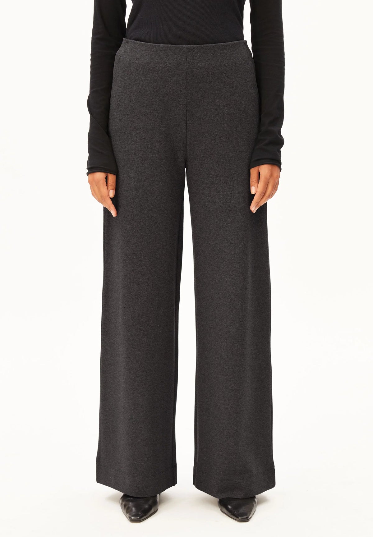 ARMEDANGELS | Basic Wide Leg Jersey Pant - Steel Melange