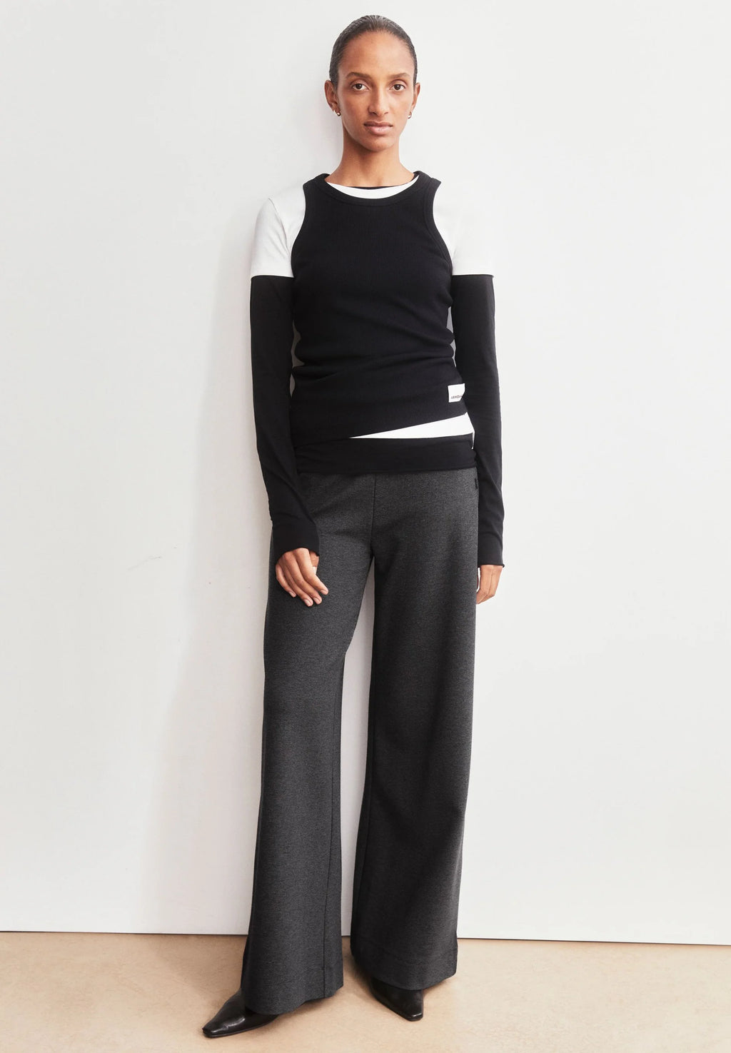 ARMEDANGELS | Basic Wide Leg Jersey Pant - Steel Melange