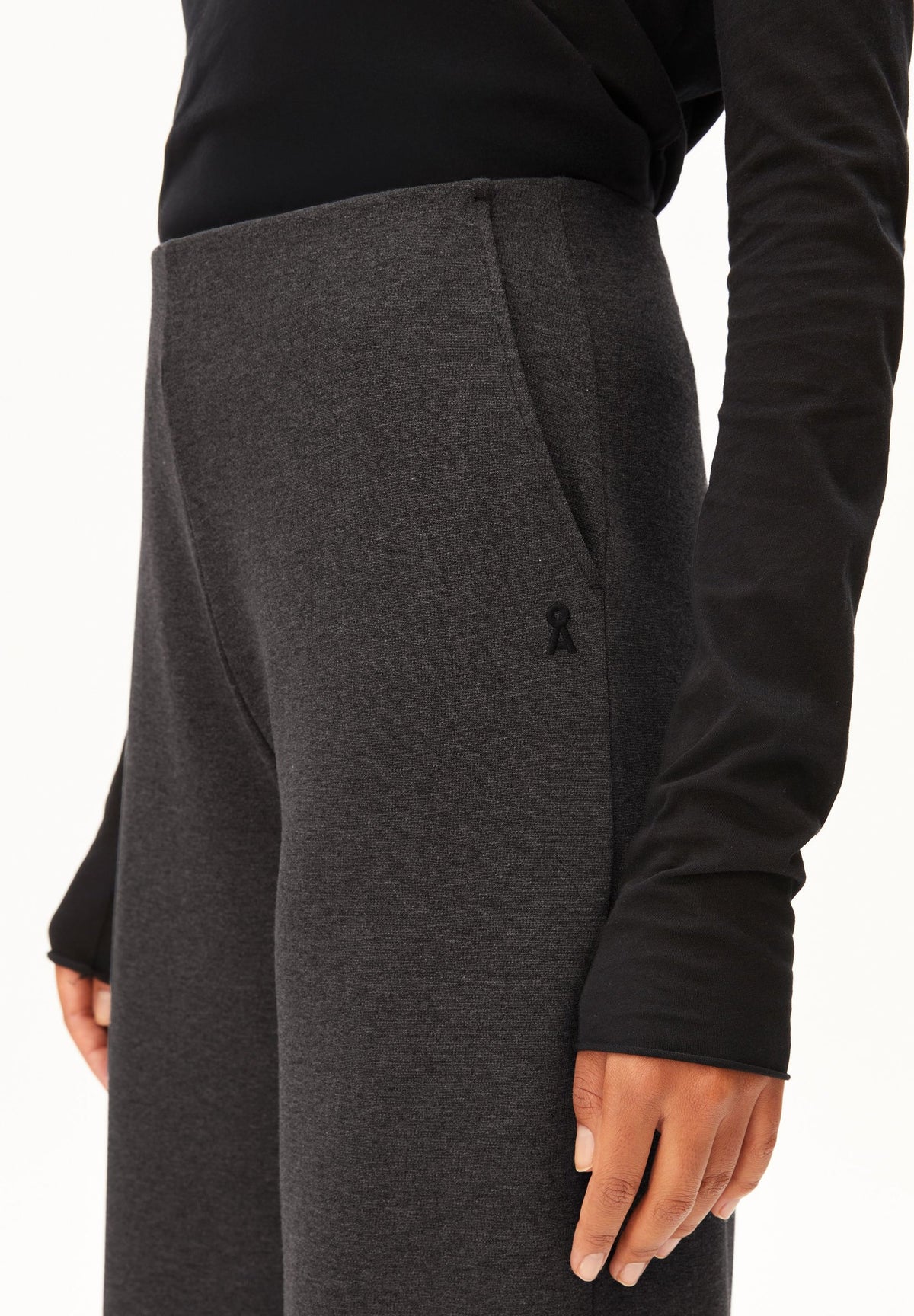 ARMEDANGELS | Basic Wide Leg Jersey Pant - Steel Melange