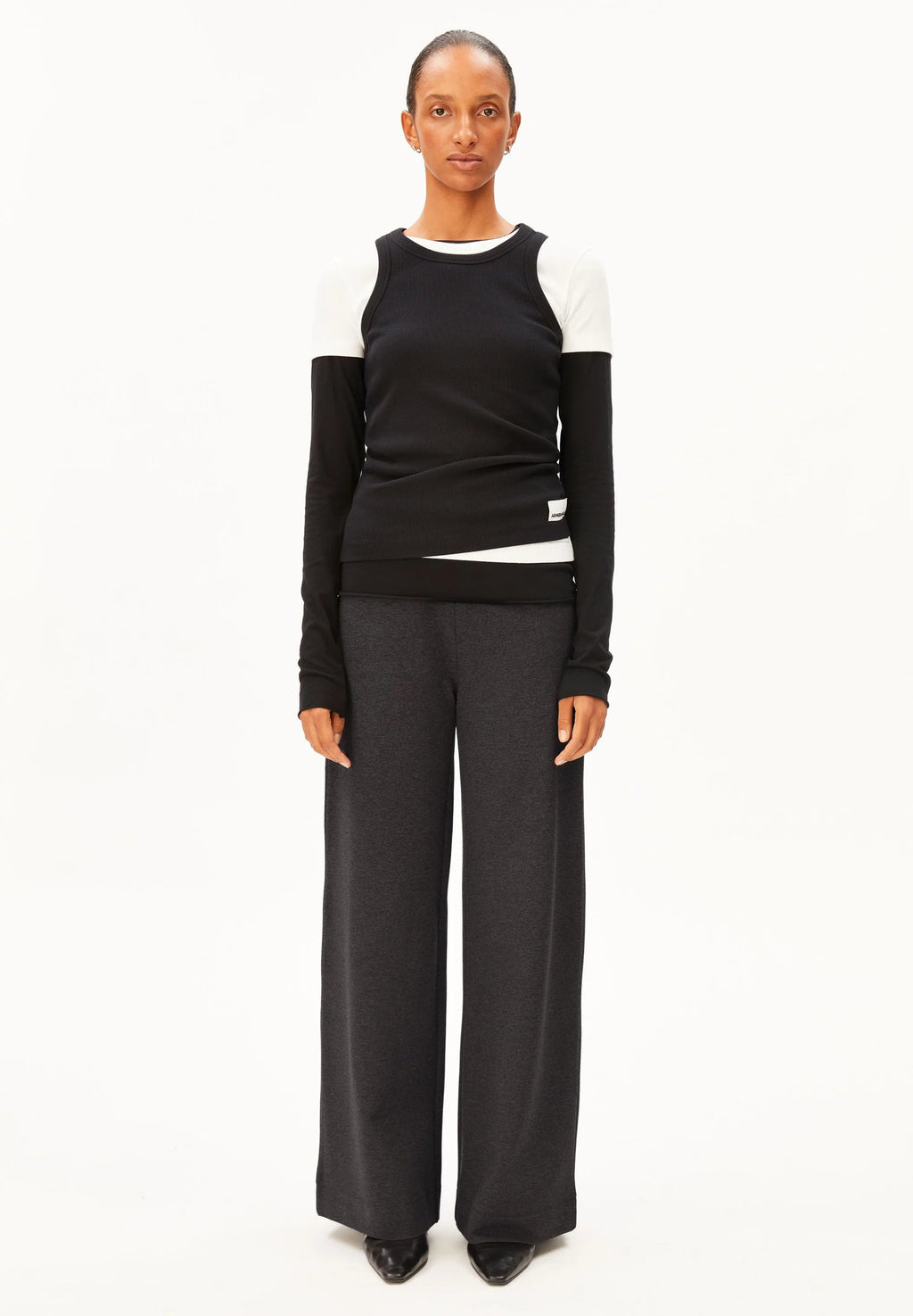 ARMEDANGELS | Basic Wide Leg Jersey Pant - Steel Melange