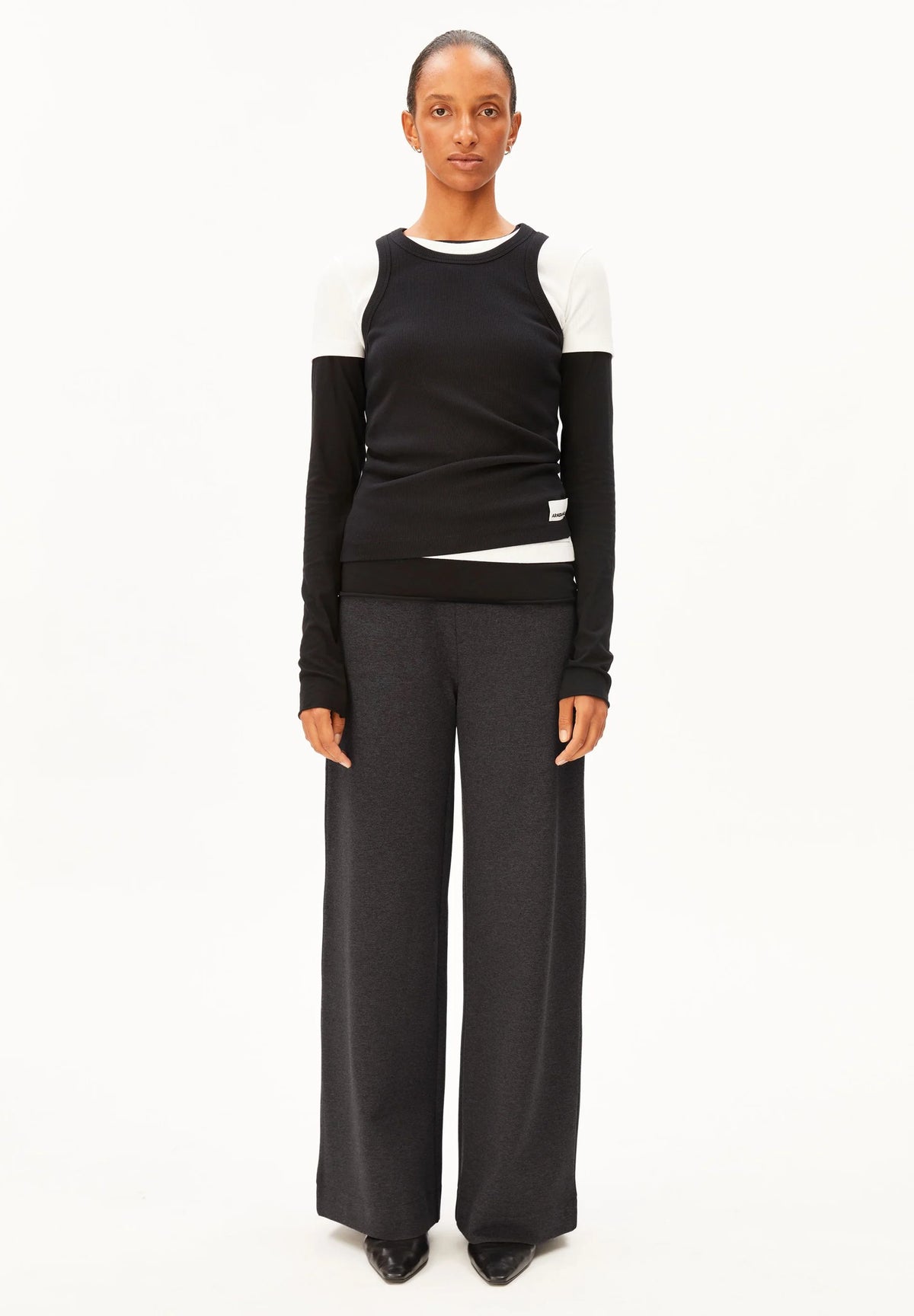ARMEDANGELS | Basic Wide Leg Jersey Pant - Steel Melange