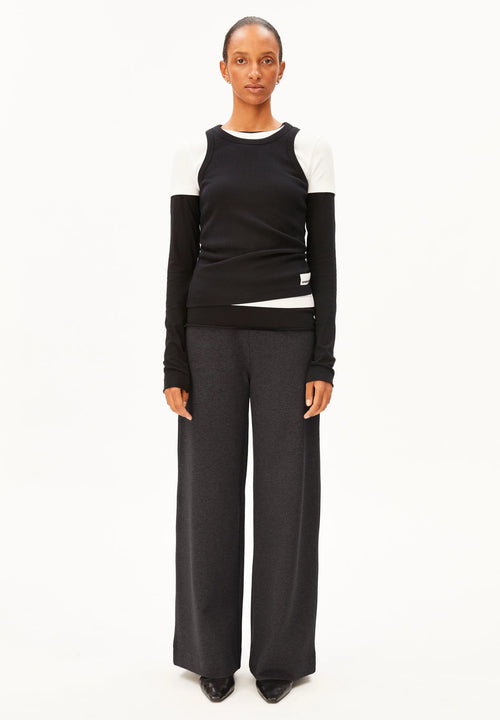 ARMEDANGELS | Basic Wide Leg Jersey Pant - Steel Melange