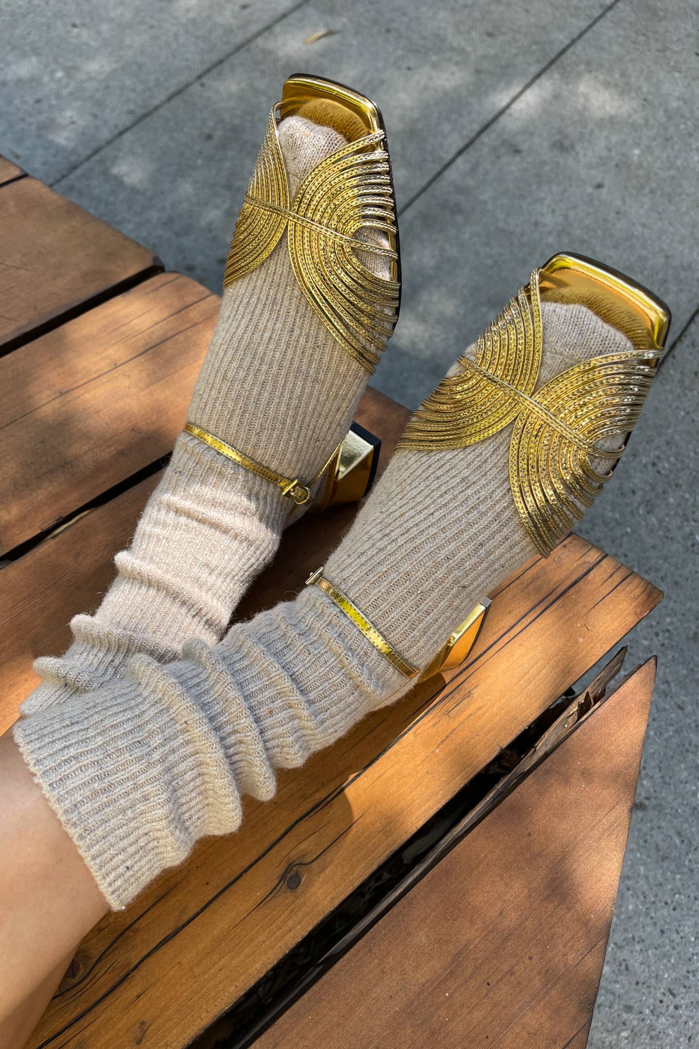 Le Bon Shoppe | Winter Sparkle Socks - Champagne