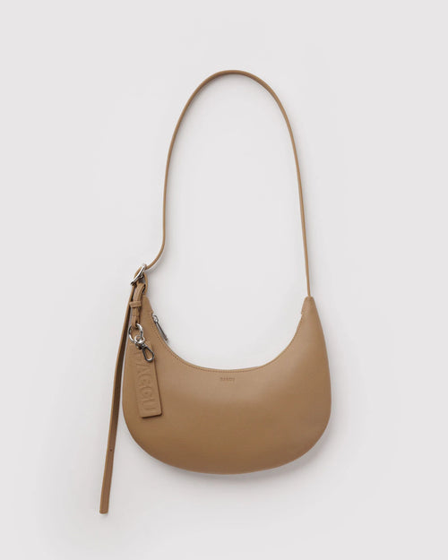 Baggu | Small Recycled Leather Flat Crescent - Dune