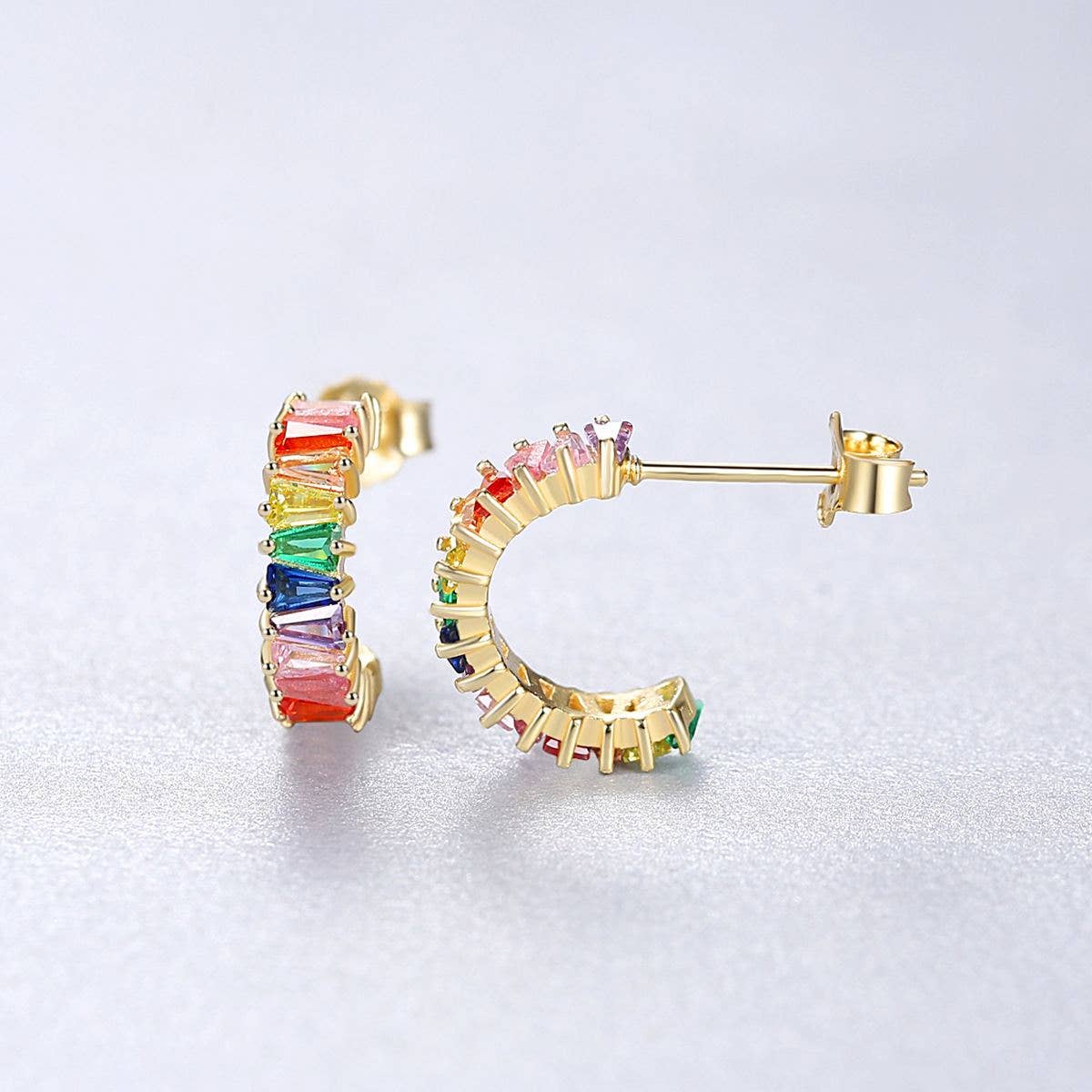 Love Local Jewelry | Kylie Rainbow Hoops 1.4cm - Gold