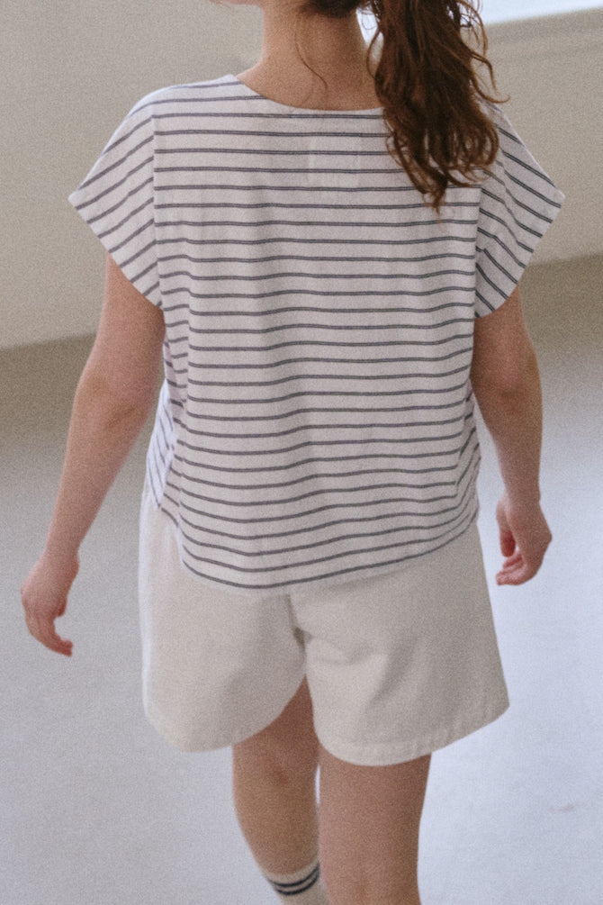 Le Bon Shoppe | Marseille Boat Neck Top - Red Stripe