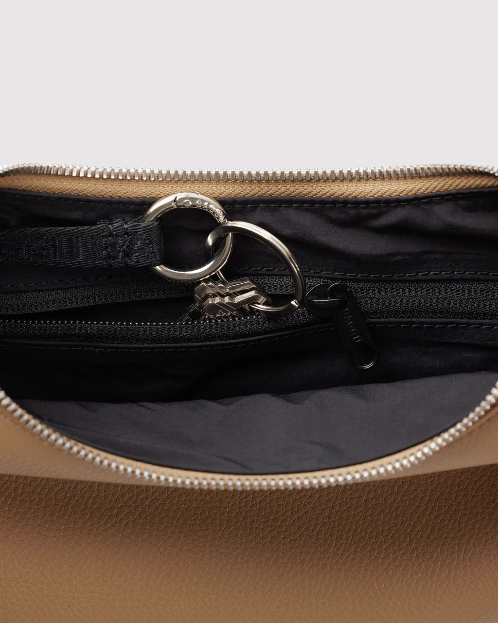 Baggu | Small Recycled Leather Flat Crescent - Dune